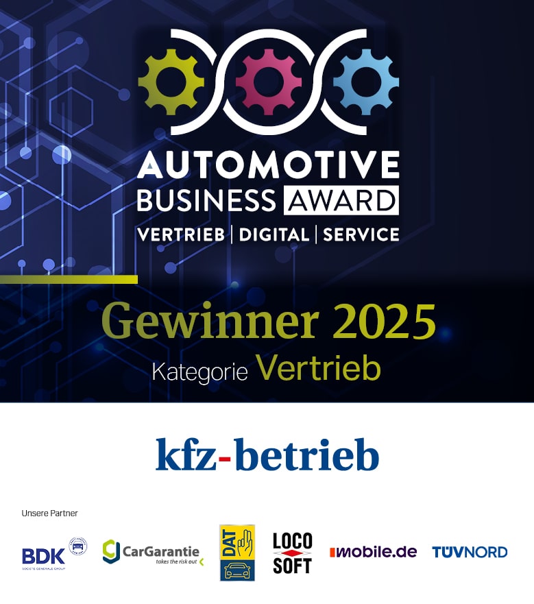 Zu sehen ist die Auszeichnung von Automotive Business Award 2025